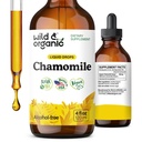 Wild & Organic Chamomile Flowers Tincture - Supplemento calmante per il relax - Gocce liquide di estratto di camomilla - Vegan, Sugar & Alcohol-Free - 4 fl oz