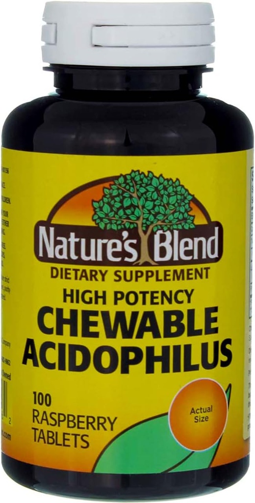 Acidophilus Chewable Raspberry Flavor - 100 compresse, Confezione da 3