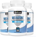 Migratone Migraine Relief - Natural Headache Relief Vitamin - Integratore di emicrania con PA - Butterbur gratuito, Magnesio, Vitamina B2 B6 e B12, Microactive CoQ10 e Feverfew - Scelta della Clinica Migraina