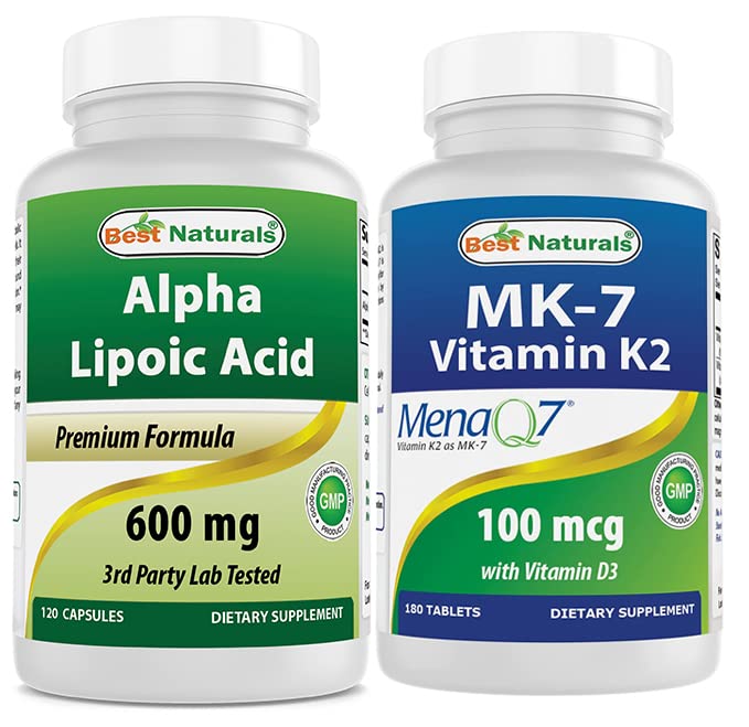 Migliori naturali alfa acido lipoico 600 mg & vitamina K2 (MK7) con D3