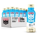 Latte Muscolare Zero Protein Shake, Vanilla Crème, 20g Protein, Zucchero Zero, 100 Calorie, Calcio, Vitamine A, C & D, Fibra 4g, Spuntino energizzante, Recupero di Workout, Imballaggio May Vary 11.16 Fl Oz (Pacchetto di 12)