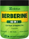 Zolotus Berberine Supplemento 40 in 1, con Sea Moss, Cinnamon, Latte Thistle, Aceto di sidro di mele, Quercetin per la digestione, Immune System & Heart Health