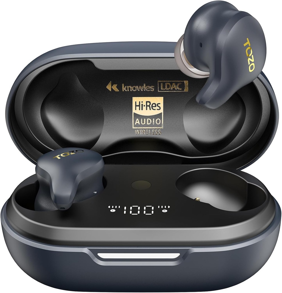 TOZO Golden X1 Wireless Earbuds Balanced Armature Driver e driver dinamico ibrido, cuffie Bluetooth OrigX Pro, LDAC & Hi-Res Audio Wireless, rumore Cancellazione Headset Galaxy Blue / Nero