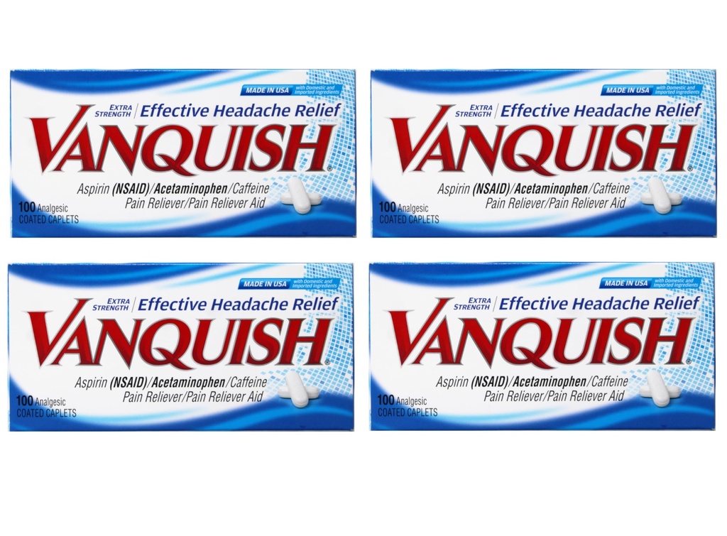 Vanquish Extra resistenza dolore Caplets di sollievo, 4 conte