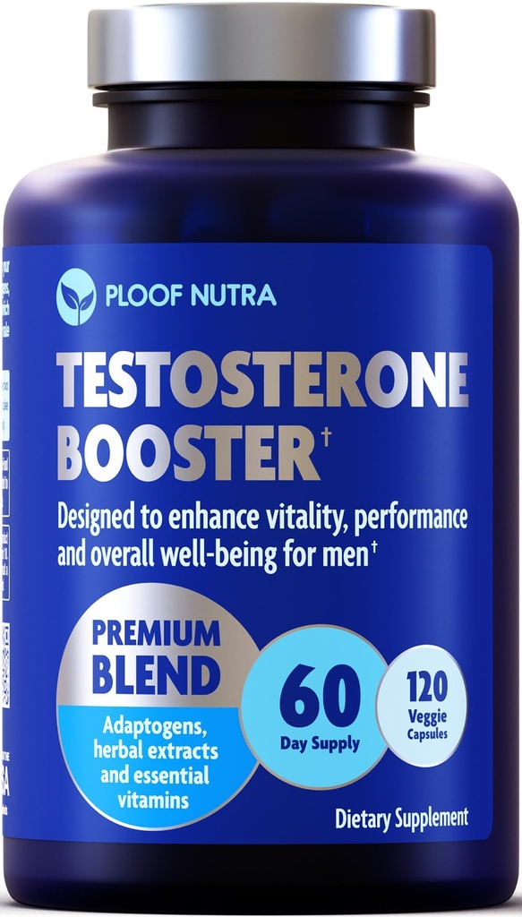 Testosterone Booster supplemento per gli uomini - Male Enhancing Test Boost - Ashwagandha, Tongkat Ali, Rhodiola, Tribulus, Vitamina D3, B6, B12 - Allenamento, Muscle Builder, Forza, Energia, Performance - 120ct