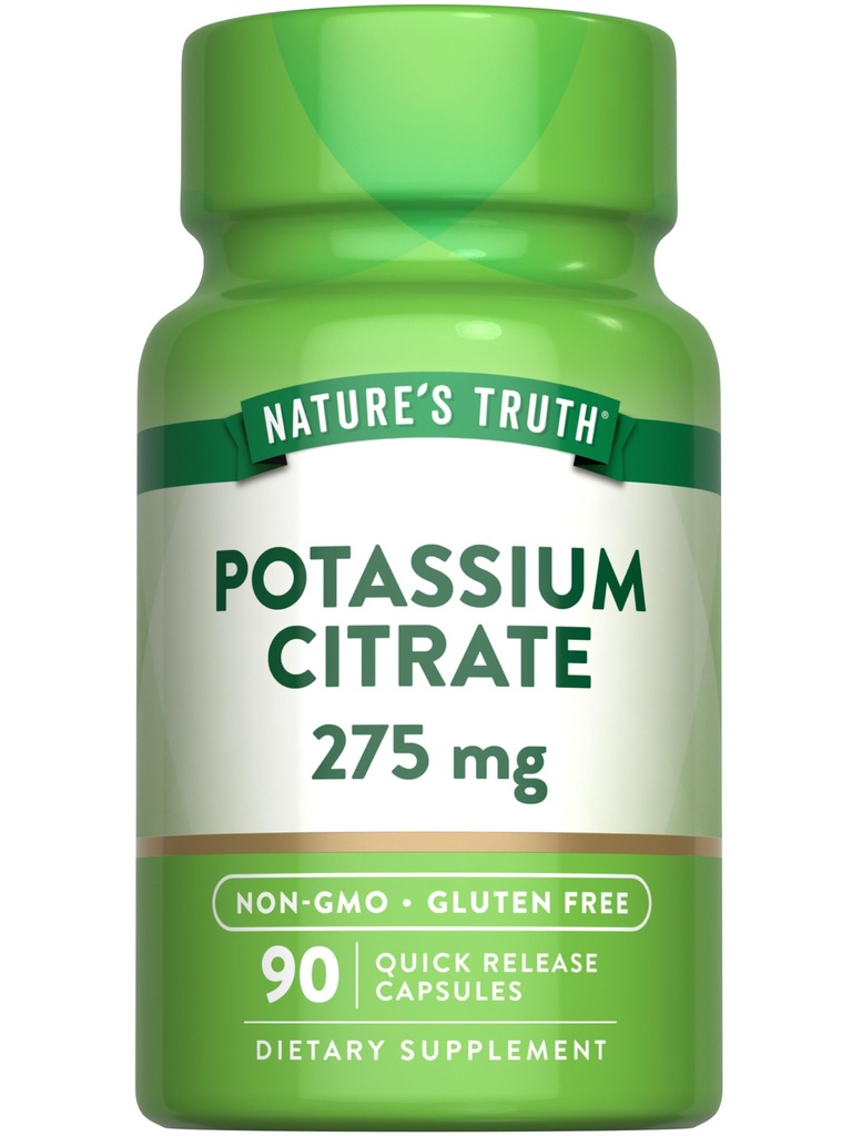 Integratore Citrato di Potassio di Verità della Natura | 275mg | 90 capsule | Non OGM & Gluten Free