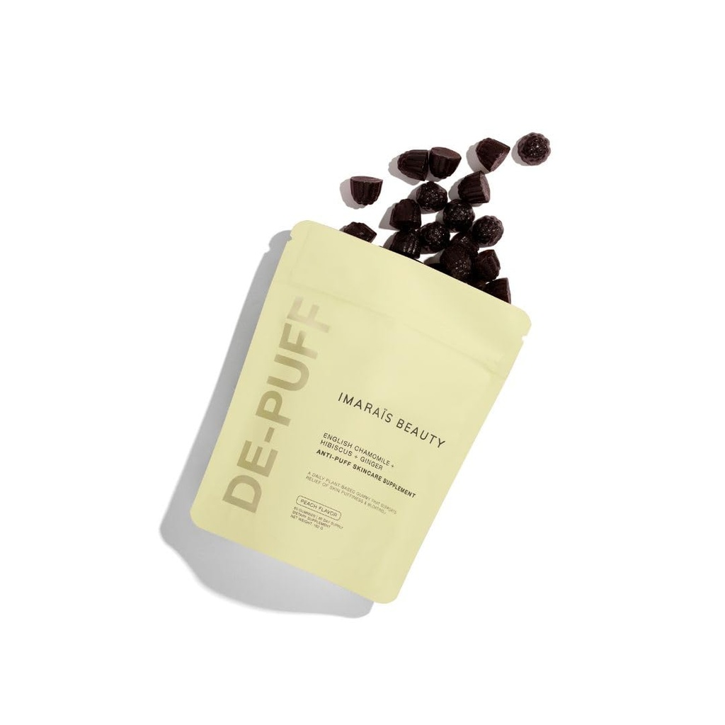 IMARAÏS Beauty by Sommer Ray Depuff Anti-Bloat Gummy - Camomilla inglese, Hibiscus, Ginger - Supporta la salute della pelle, Salute del fegato, Bloat & Puffiness - Sugar Free, PETA-Certified