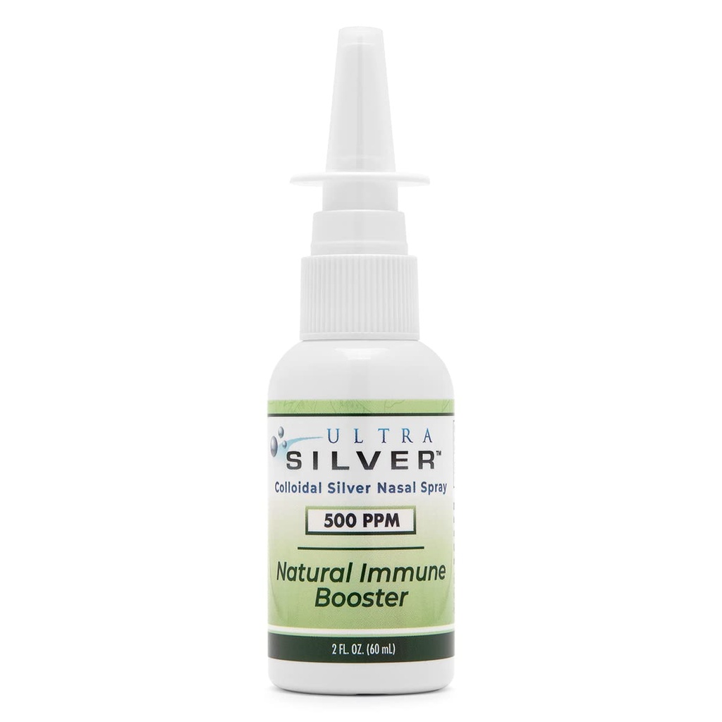 Ultra Silver ® Colloidal Silver Nasal Spray | 500 PPM | 2 Ounce Vertical Spray Bottiglia