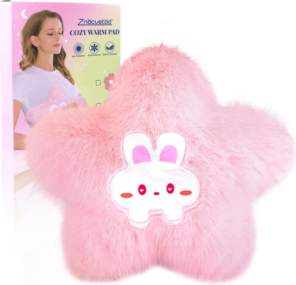 Pad riscaldante microwavable per il periodo Cramps Pain Relief- Forno a microonde Riscaldamento Pad per le donne con Moist Heat Pack per il collo Spalla Cute Soft Warm Compress Cozy Pad Plush Star San Valentino Regali per le ragazze