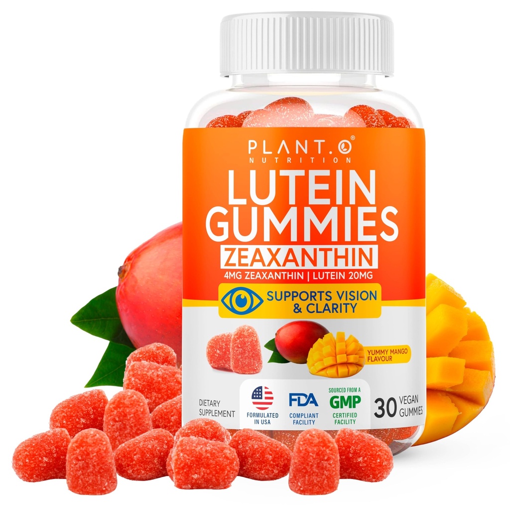 Lutein & Zeaxanthin Gummies - Delicious Vegan Eye Health Vitamins Clinicamente Studiato 20 mg di Lutein e Zeaxanthin per Vision Clarity Dry Eye Relief e Blue Light Support