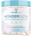 WONDERCOW Capelli e Unghie Vitamine w/Bovine Colostrum, Collage, Acido Ialuronico, Biotina, Zinco, & Lactoferrin┃ Supporta la crescita dei capelli più veloce, Unghie più forti e Pelle di Glowing (30 Servings, Capsule)