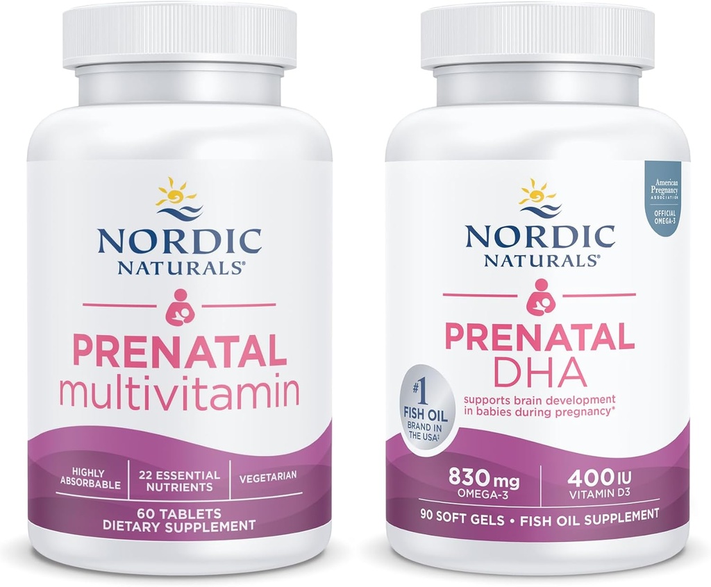 Nordic Naturals New Mom Bundle - Compresse Multivitaminiche Prenatali, DHA Prenatale