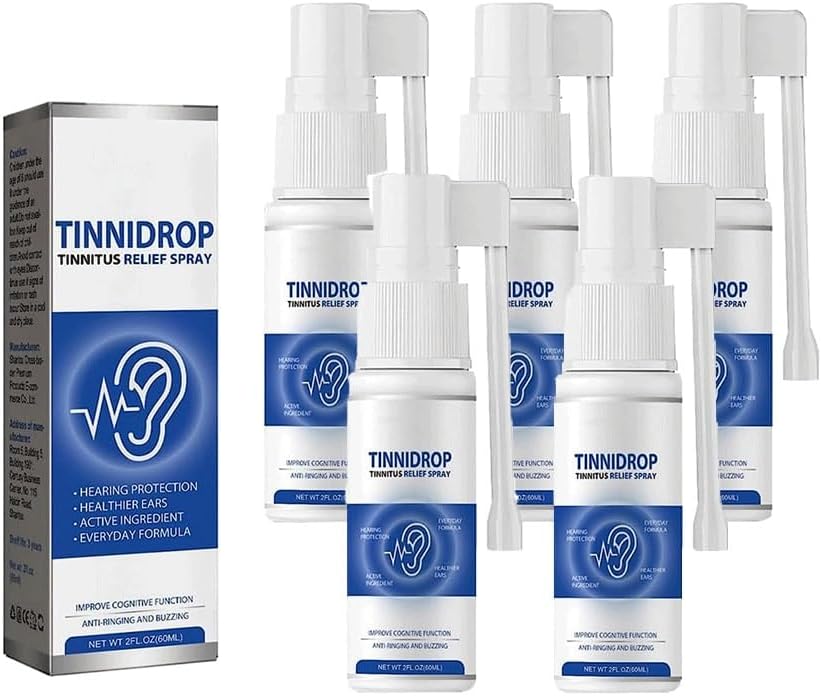 BOXBIT Tinnitus Relief Spray,Tinnitus Relief Spray, Ear Tinnitus Relief per Relieve Tinnitus, Ear Back, Ear Discomfort (Size: 5Count (Pack of 5))