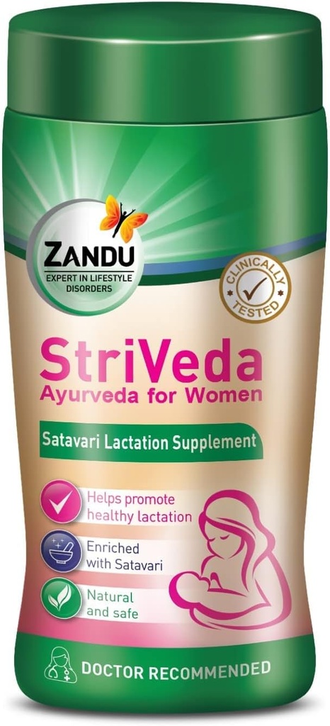 BHM StriVeda Satavari Lattazione Supplemento per aumentare la fornitura di latte materno, 210 g, medico consigliato, naturale e sicuro