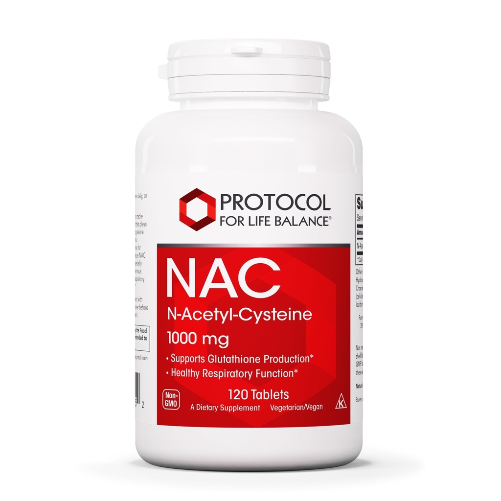PROTOCOLLO PER LA VITA BALANCE NAC N-Acetyl Cysteine 1000mg - Glutathione Production & Respiratory Function - 120 Tab