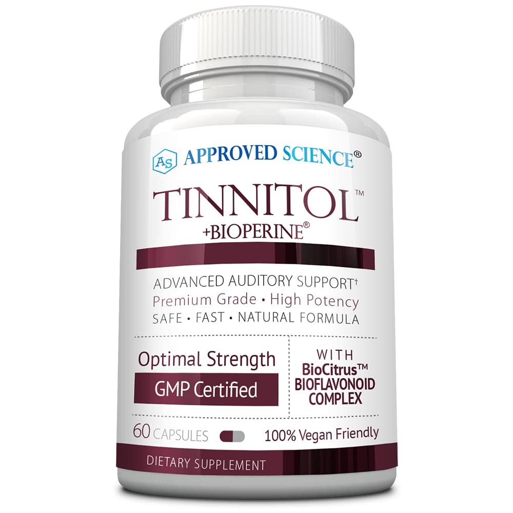 Approved Science Tinnitol - Tinnitus Support Supplement - Ease Ringing nelle orecchie - Boost Inner Ear Health - 60 capsule - Made in the USA
