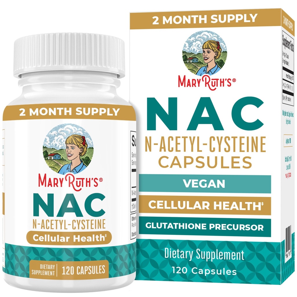 MaryRuth Organics NAC Supplement N-Acetyl Cysteine | 2 mesi di fornitura | NAC 1000mg per Serving | Capsule Vegan | Precursor Gluthamine | Aminoacido | Non-GMO | Gluten Free | 120 Count | 60 Servings