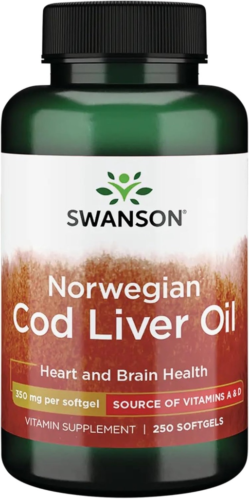 Swanson Cod olio di fegato 1250 Iu A/135 Iu D 250 Sgels