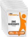 BulkSupplements.com Polvere di zinco Gluconate - Zinc 40mg, Polvere di zinco - Supplemento di zinco per il supporto immunitario - Gluten Free, 285mg per porzione, 5kg (11 lbs) (Pack of 5)