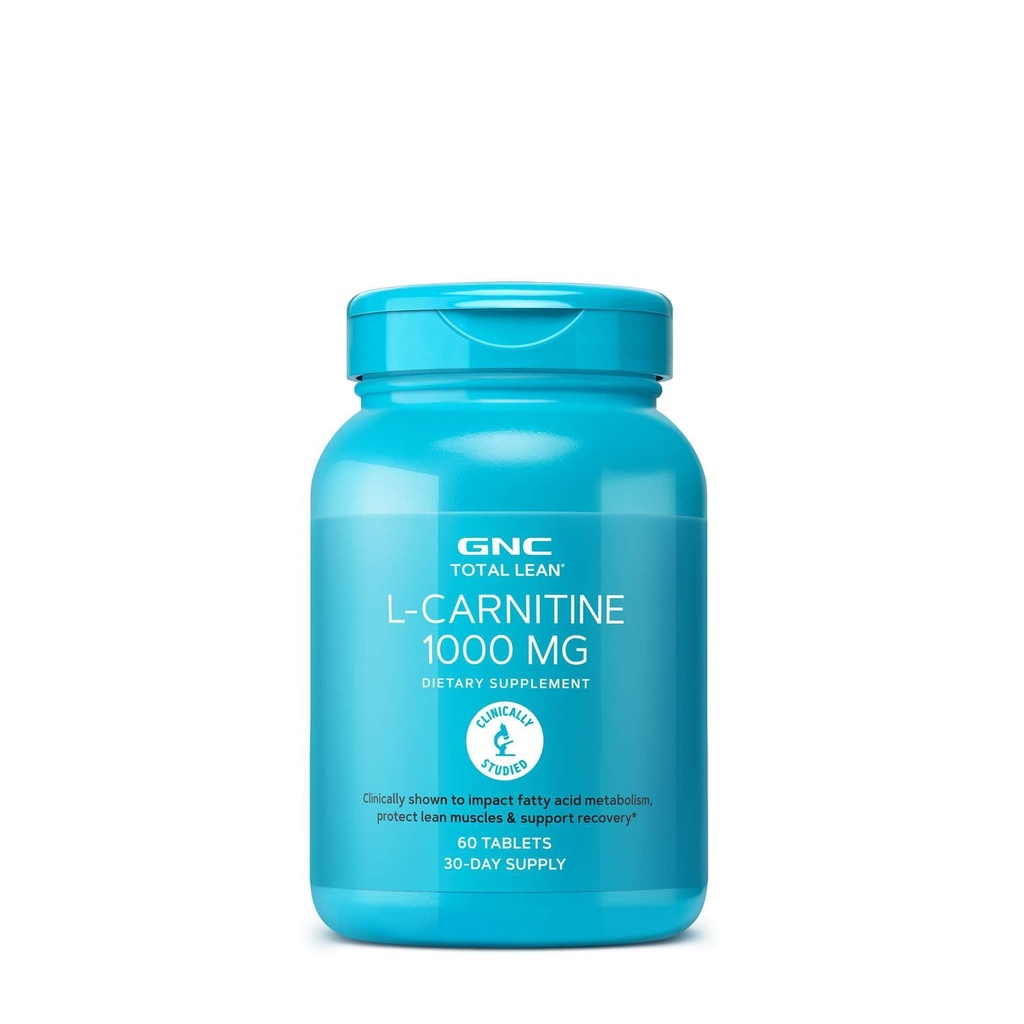 GNC Totale magra L-carnitina 1000mg, 60 compresse, supporta il recupero e la crescita muscolare magra