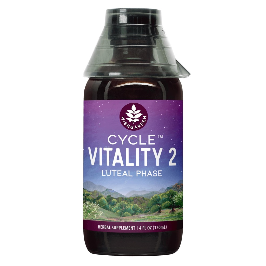 WishGarden Herbs Cycle Vitality 2 Fase Luteal - Integratore di Progesterone basato sulle piante con Yam Selvatico & Vitex Chasteberry Supporta Cicli mestruali sani, Fertilità e livelli di Progesterone sani, 4oz