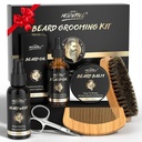 POP MODERN.C Kit di crescita del cuscinetto Kit di Grooming 6pcs Beard Wash Shampoo Beard Oil Beard Balm Beard Brush Forbici