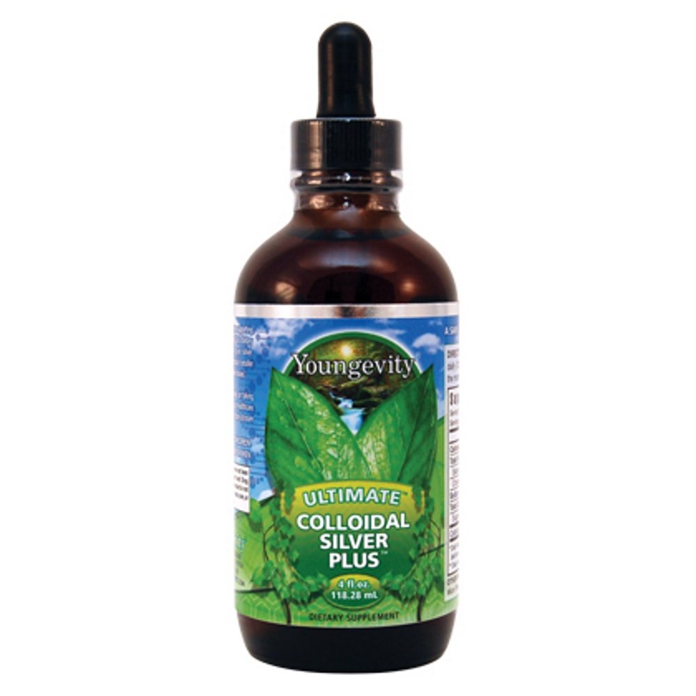 Youngevity Ultimate Colloidal Silver – 5 ppm Pure Integratore di Supporto Immune – Difesa Immune Naturale con Particelle d'Argento Micro-Fine – Vegan, Preservative-Free – Bottiglia Dropper 4 fl oz