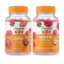Zinco vitale 25mg Bambini + Biotin Bambini, Gummies Bundle - Grande Degustazione, Supplemento alla vitamina, Senza glutine, OGM libero, pancia masticabile