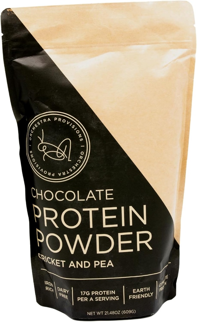 Cioccolato Cricket e Pea Protein Powder Blend, 17g di proteine complete, senza lattosio, senza siero
