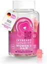 IvyBears Donna Capelli Vitamine Gummies con Biotina complessa, Collagene, Acido Folico, Vitamina B7, e Keratina per capelli, Pelle & Unghie - Vegan Hair Growth & 100% Vitamin Boost - 60 Conte, 1 Mese di alimentazione