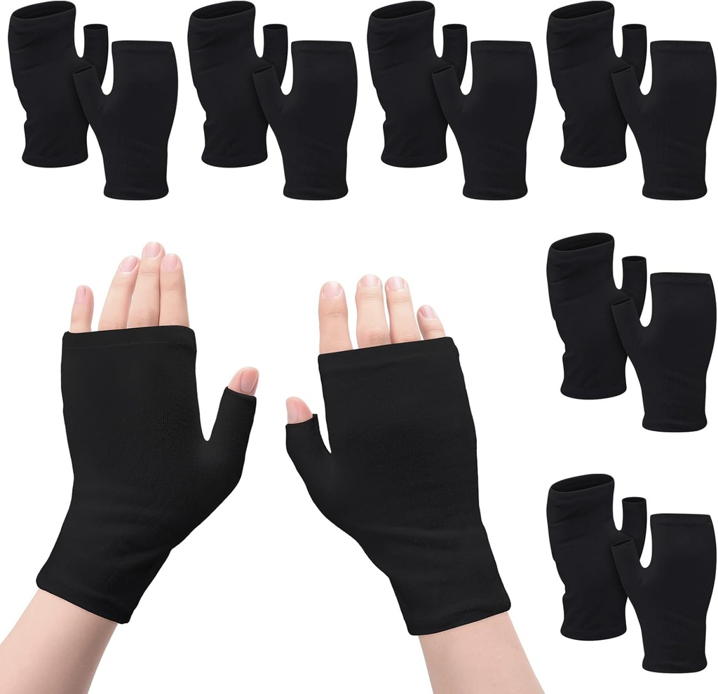 6 coppie senza fili Eczema guanti idratanti per adulti cotone pernottamenti mani asciutte (nero)