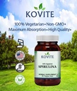 Spirulina capsule - 90 capsule vegetali - ha 450 mg polvere di Spirulina Organica - Kosher & Vegan