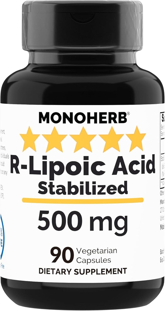 Acido R-Lipoico 500 mg - 90 capsule di veg - Acido R-Alfa-Lipoico stabilizzato