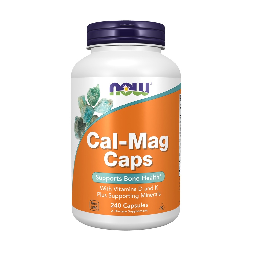 NOW Integratori, Cal-Mag Caps con Vitamina D e Minerali Supportanti, Supporta Bone Health*, 240 capsule di Veg