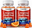 L Arginina 1000mg Supplemento barbabietola Root Gummies - Doppia resistenza, Energy Boost, Circulation Support and Stamina, Organic Chewable Beets Supplements for Men and Women, Vegan Gummy, Sugar-Free(2 Pack)
