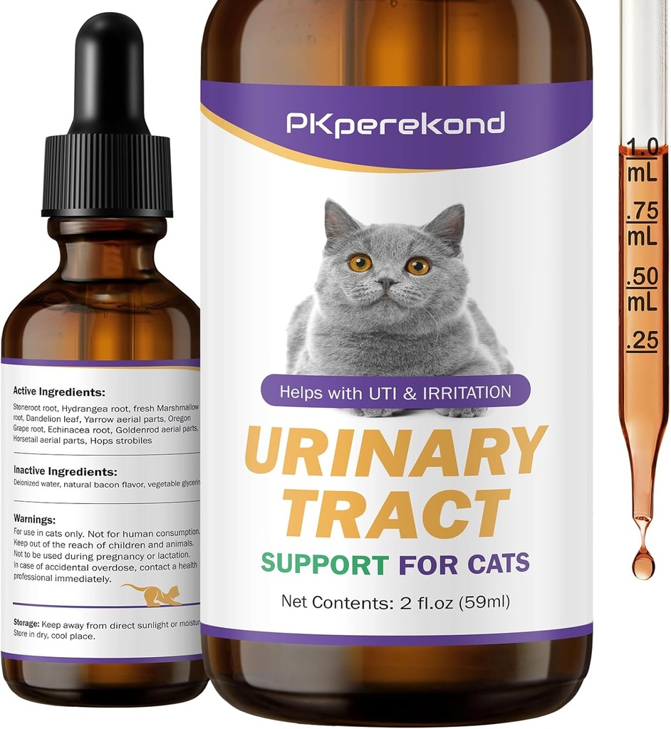 Supporto del tratto urinario per i gatti - Trattamento UTI per i gatti - Salute del tratto urinario, allevia i cristalli urinari, supplemento di supporto del rene e della vescica, 2 oz CATNEW