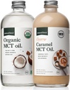 Forza naturale Crema Caramel MCT Olio + Organico spettro completo MCT Olio – Senza glutine, Non OGM, MCT di cocco puro al 100% da Cocco biologico – Keto, Paleo e Vegan – 2x 16 bottiglie di vetro