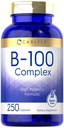 Carlyle B-100 Complex Vitamina | 250 capsule | Non OGM, Gluten Free Supplement