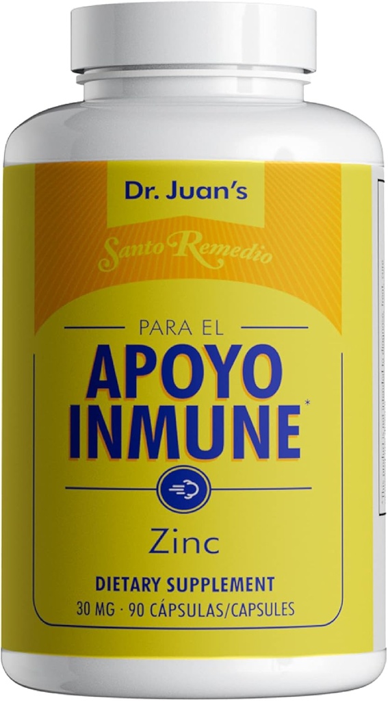 Santo Remedio Zinco, da Zinco Picolinato e Gluconato Dihydrate, Integratore alimentare, Minerale essenziale per il supporto complessivo, 30 mg, 90 capsule per bottiglia Equivalente a 90 dosi