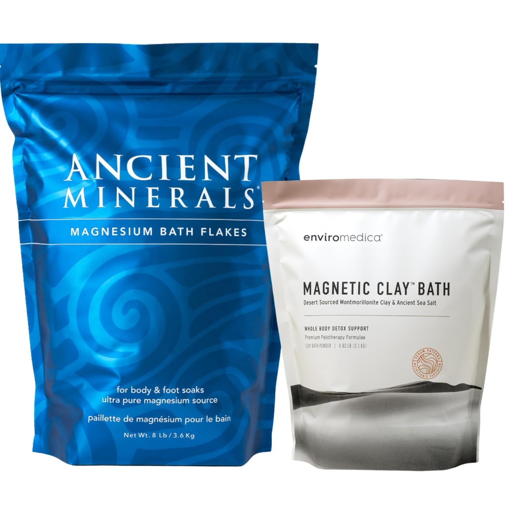 Antichi minerali Fiocchi di bagno di magnesio - Enviromedica Argilla magnetica - Pure genuine Zechstein Cloruro - Detox naturale con polvere di argilla di sodio e di calcio Bentonite