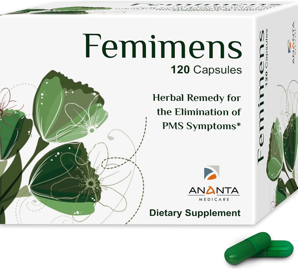 FEMIMENS Ananta Medicare – Integratore a base di erbe per il benessere delle donne e il sostegno al ciclo – 120 capsule