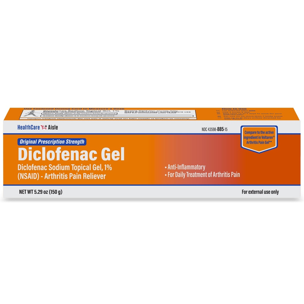 SanitàCareAisle Diclofenac Gel, 1%, Artrite Pain Relief - 150 g tubo - Original Prescription Strength (NSAID)