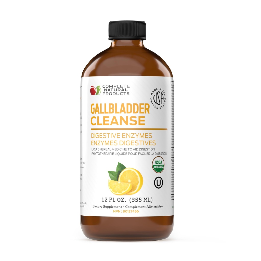 Complete Natural Gallbladder Complete - Supplemento liquido per il supporto della vescica, pulizia del fegato e salute digestiva con Aceto di sidro di mele, curcuma, barbabietola, enzimi digestivi, cardo del latte - 12oz