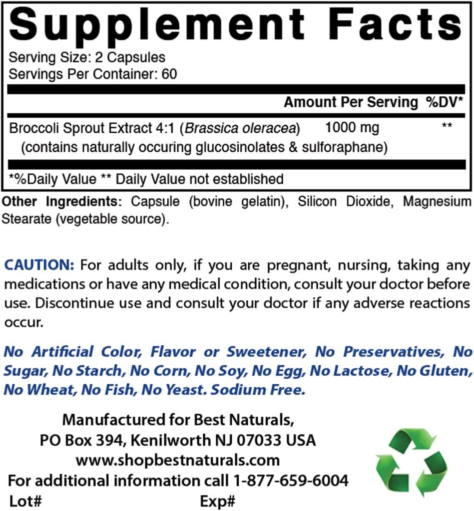 Migliore estratto di Broccoli Sprouts, 1000 mg & Zinc Gluconate 50mg