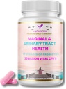 Probiotici vaginali per le donne pH Balance, Prebiotici e miscela probiotica, Natural Vaginal Health & Urinary Tract Supplemento con mirtillo, aglio & di più, per sano flora e odore vaginale, 60 tappi vegani