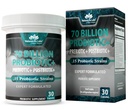 NaturaLife Labs Probiotici 70 miliardi di CFU – 15 strati con prebiotici organici e postbiotici – Formula 3-in-1 – 30 capsule vegane