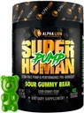 ALPHA LION Pompa Superhuman Pre Workout Powder, Nootropic Caffeine & Stim Free Preworkout Supplement, Nitric Oxide Booster, Muscle Gainer, Energy & Focus (42 Servings, Sour Gummy Bear)