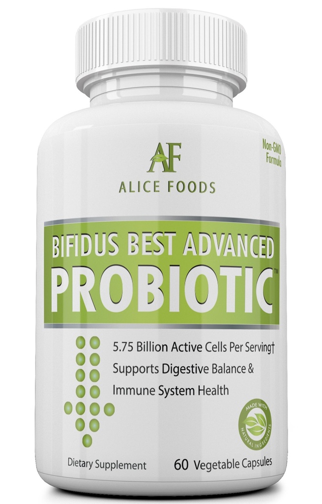 Fast Natural Bloating Relief - Bifidus Best Advanced Probiotic 60 Day + Kombucha Guida - Probiotici Premium per Uomini e Donne - per problemi intestinali, Bloating, Diarrea, Gas, Timone, UTI
