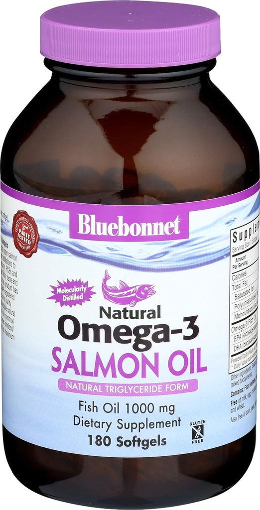 Omega-3 (olio di sale) 180 SoftGels, 1000 mg - Bluebonnet