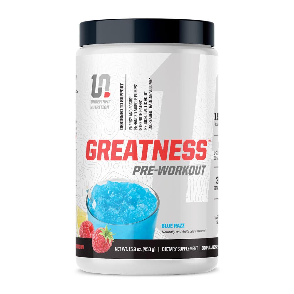 Pre-Workout di Brian Shaw (30 Serve) – 6 g Citrulline Malate & 3.2 g Beta Alanine per pompe migliori, energia, messa a fuoco e forza per uomini & donne (15.9 Oz, Razz blu)